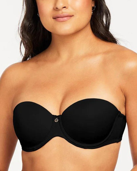 Montelle Women's Stretch Lightweight Foam Cup Strapless Bra, Optional  Straps Included, Black, 32D