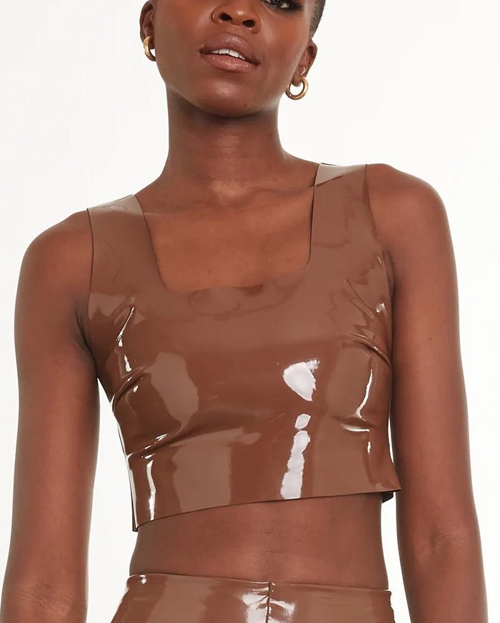 Commando Faux Patent Leather Crop Top - An Intimate Affaire