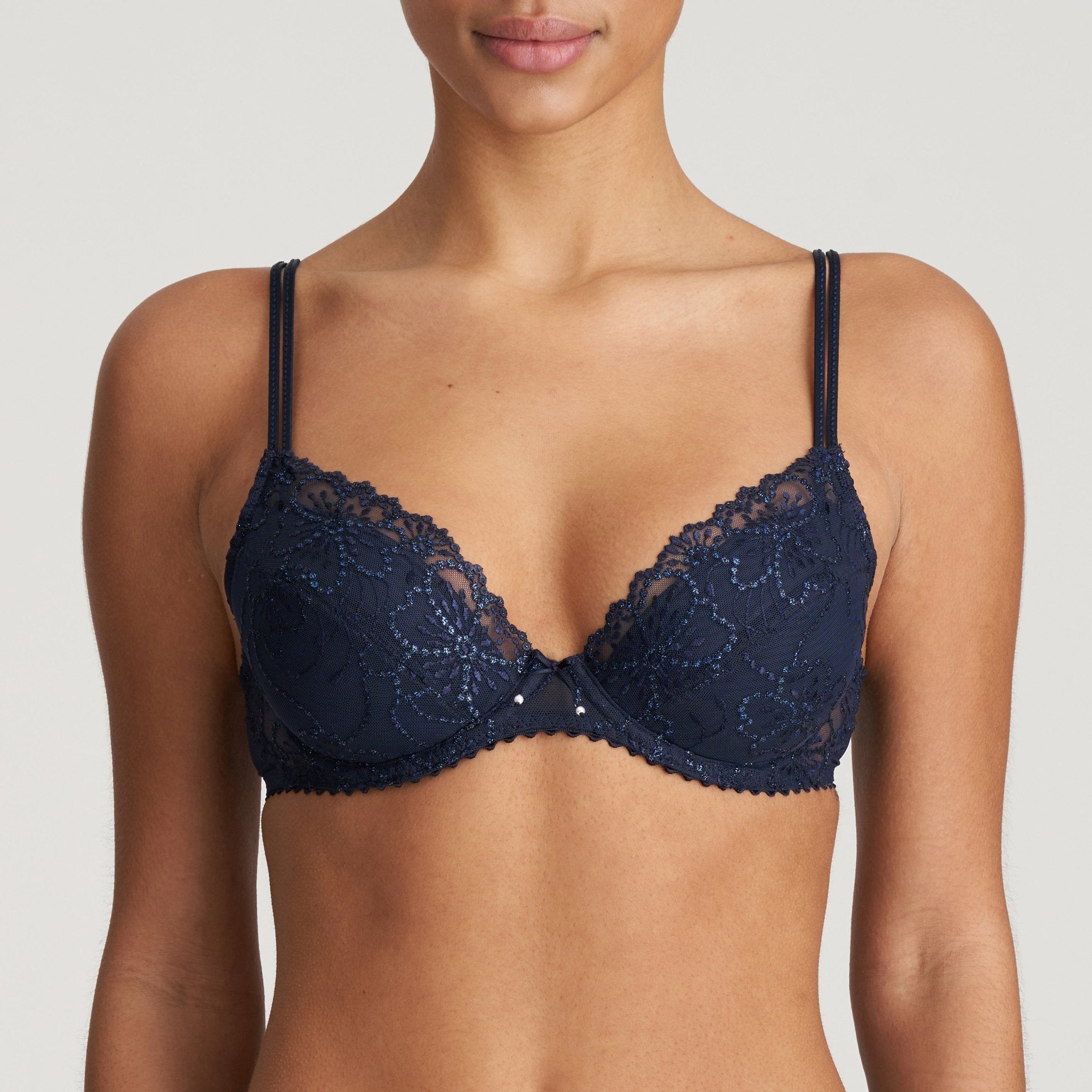 Buy PrettyCat Peace In Love Seamless Push Up Bra with Matching Panty - Blue  Online